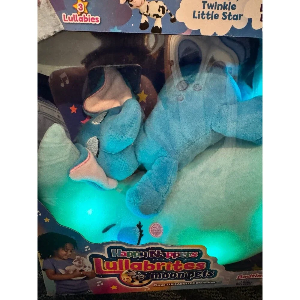 New Happy Nappers Lullabrites Moon Pet - Blue Elephant - Picture 4 of 6